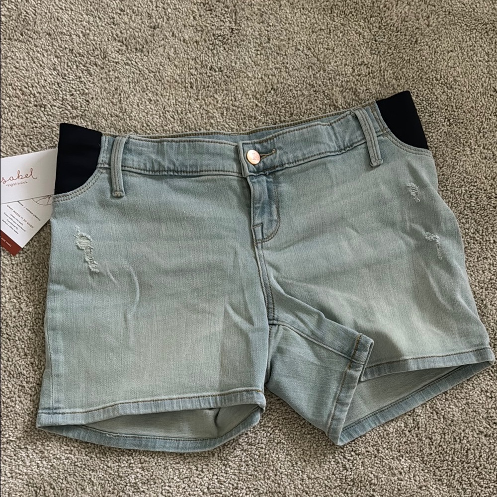 Maternity Light Blue Denim Shorts